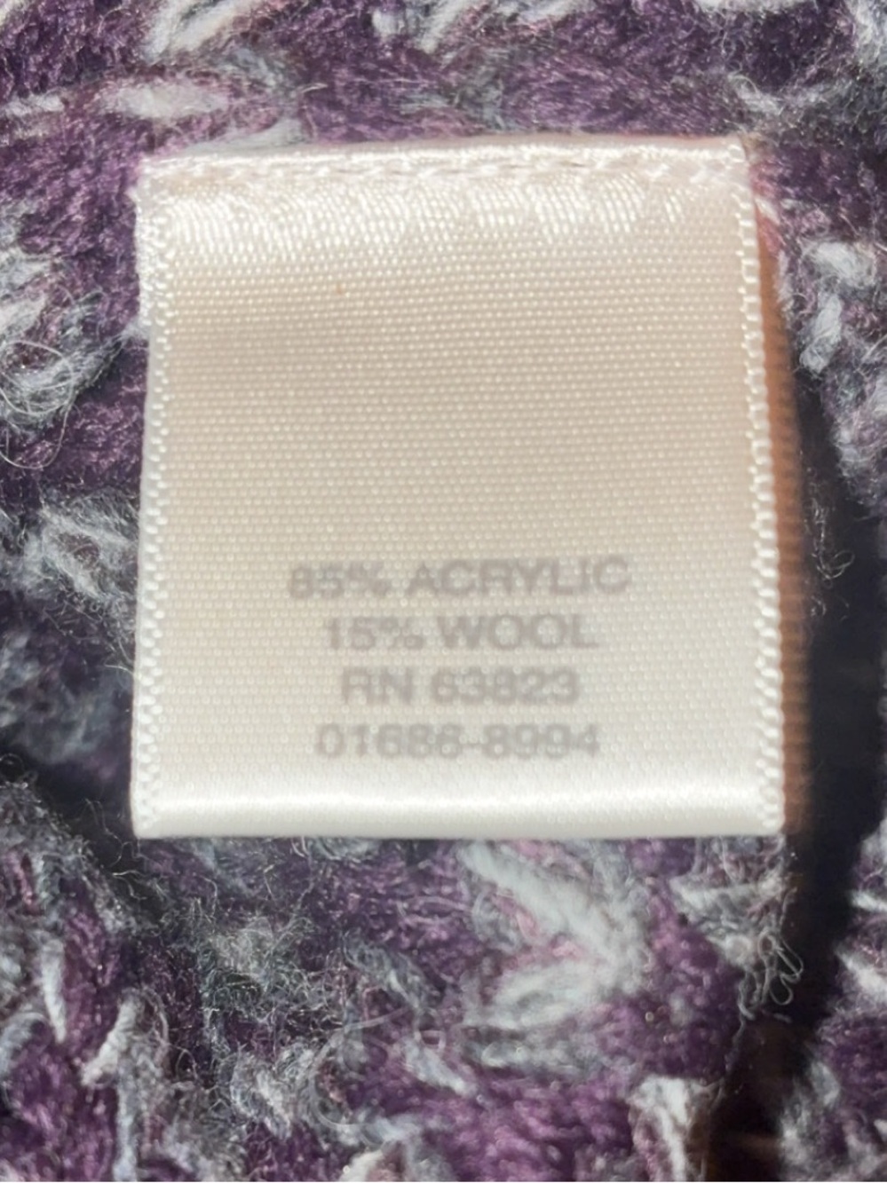 Christopher & Banks Large Purple Textured Knit Cardigan Sweater Wool Blend - Picture 5 of 5